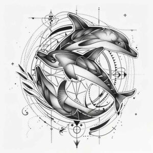 marine-animals-in-art-surrealism-morphic-transformation-for-back-of-neck – tattoo design ideas free ai generated – Gallery: water-animals-inkby-ai