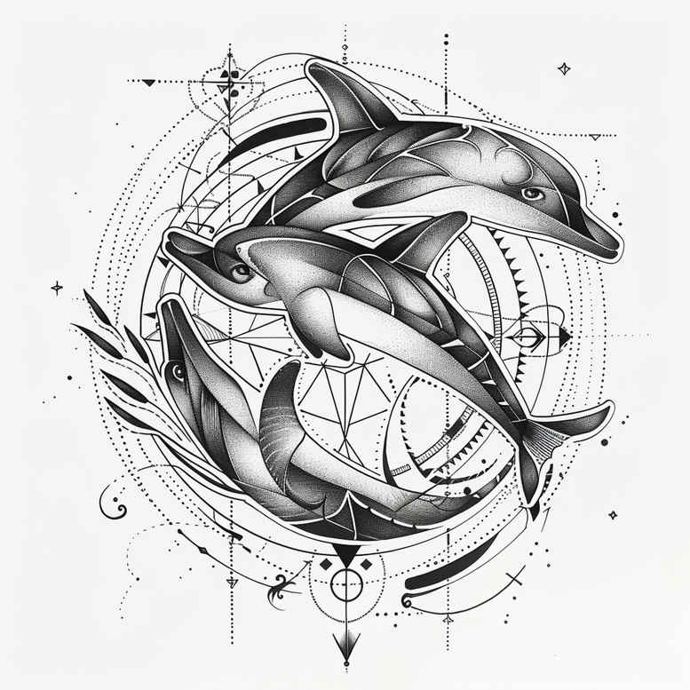 marine-animals-in-art-surrealism-morphic-transformation-for-back-of-neck – tattoo design ideas free ai generated – Gallery: water-animals-inkby-ai