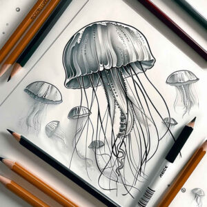 animals-with-ocean-motif-surrealism-morphic-for-behind-ear – tattoo design ideas free ai generated – Gallery: water-animals-inkby-ai