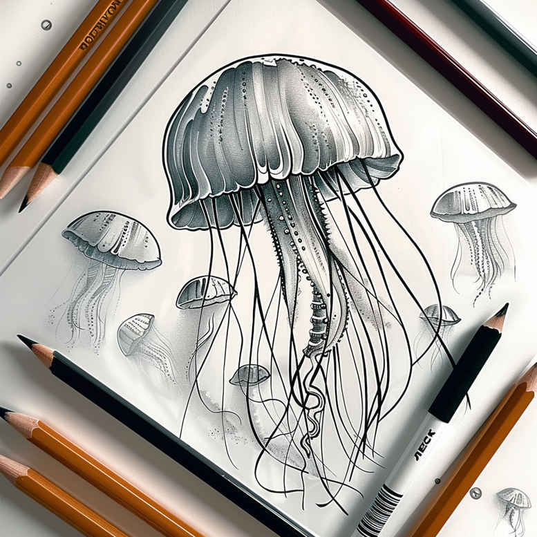 animals-with-ocean-motif-surrealism-morphic-for-behind-ear – tattoo design ideas free ai generated – Gallery: water-animals-inkby-ai