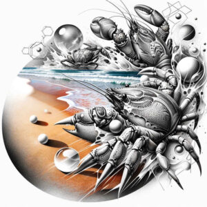 water-animals tattoo design ideas layered shading aquatic elegance resilience and power