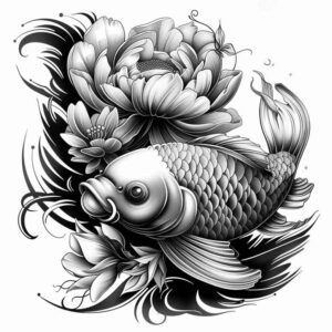water-animals tattoo design ideas gentle shadow aquatic tattoo for lower back