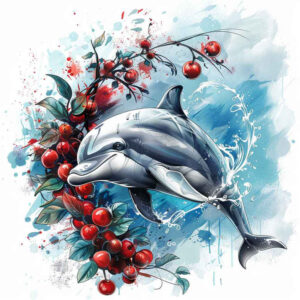 water-animals tattoo design ideas matte-finish aquatic tattoo for lower leg