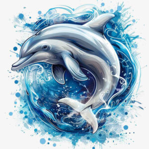 water-animals tattoo design ideas saturated blue energy for calf