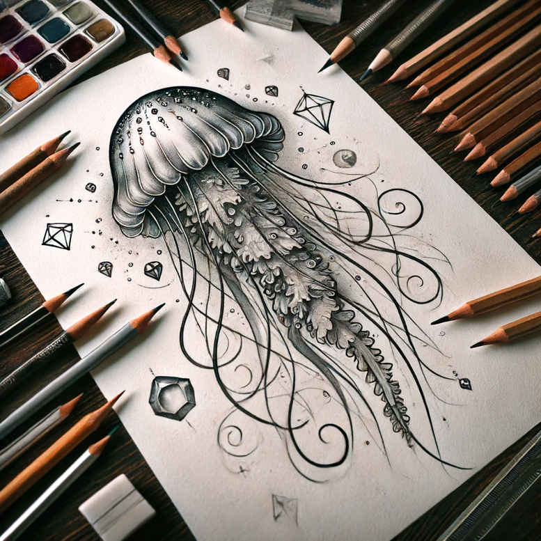 water-animals tattoo design ideas color overlays fish motion for hip