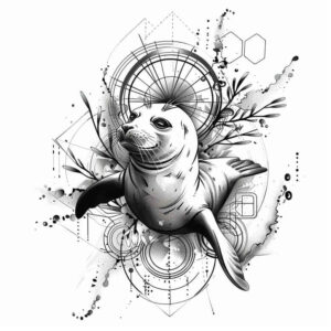 water-animals tattoo design ideas Surrealism symbolic motifs fish motion for sternum