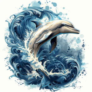 water-animals tattoo design ideas subtle highlights flowing motion for thigh