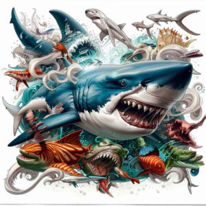water-animals tattoo design ideas vivid gradients flowing motion symbol of determination