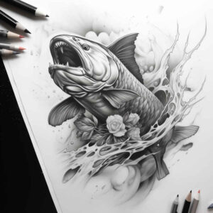 water-animals tattoo design ideas classic motifs flowing motion symbolising perseverance