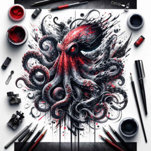 water-animals tattoo design ideas refined color palette fluid form for upper shoulder