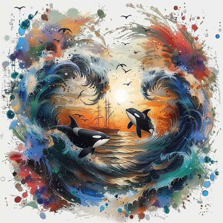 water-animals tattoo design ideas hyper-detailed graceful swim embodying perseverance