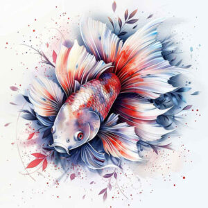 water-animals tattoo design ideas Surrealism ethereal graceful swim for lower back