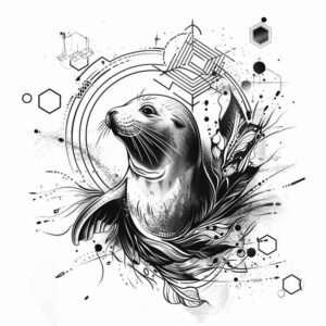 water-animals tattoo design ideas Surrealism fragmentation graceful swim for palm