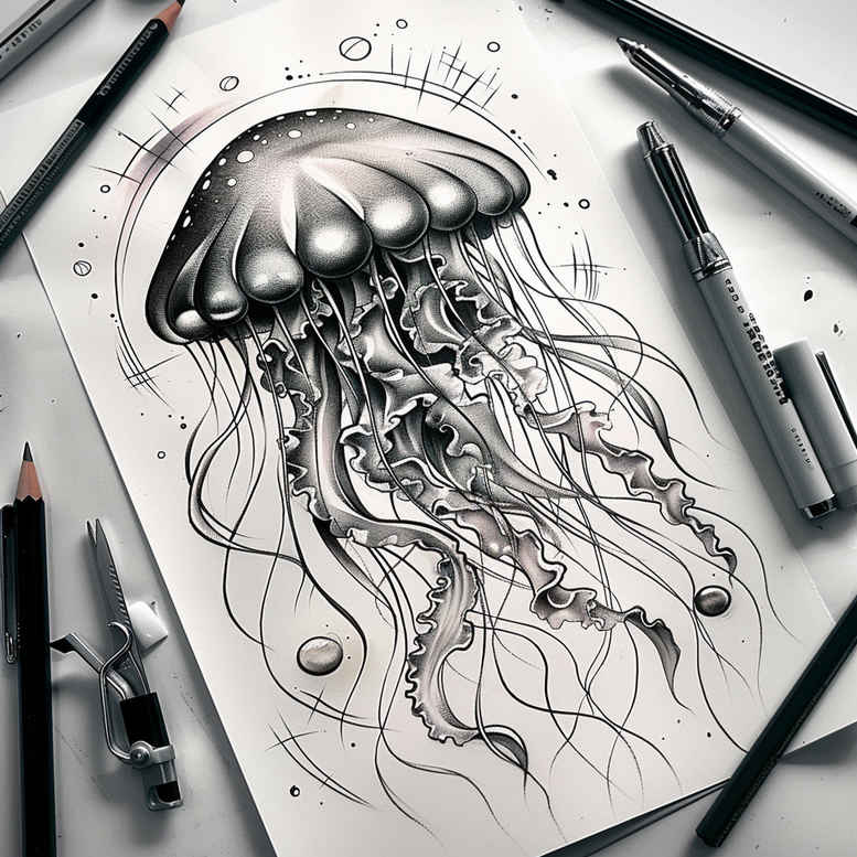 water-animals tattoo design ideas fine detail marine elegance for back shoulder