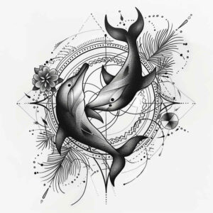 water-animals tattoo design ideas textural detail marine elegance for stomach