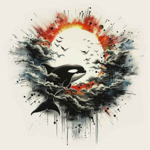 water-animals tattoo design ideas Realim light and shadow play marine grace stands for resilience