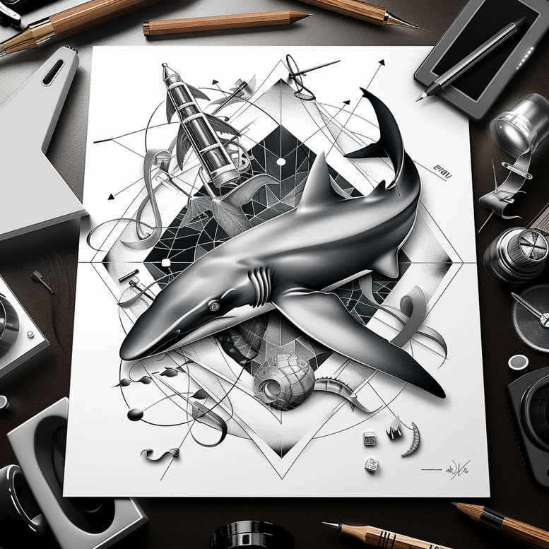 water-animals tattoo design ideas Realism sharp focus marine guardian symbol of endurance