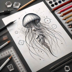 water-animals tattoo design ideas Realism photographic quality ocean harmony for shin