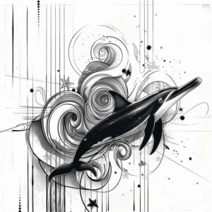water-animals tattoo design ideas Realism precise anatomy oceanic balance for back of neck