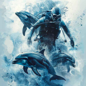 water-animals tattoo design ideas vector-style oceanic balance for shoulder blade