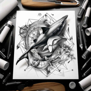 water-animals tattoo design ideas real-life shading oceanic balance for wrist side