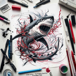 water-animals tattoo design ideas line-art ripple pattern for forearm