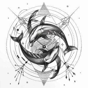 water-animals tattoo design ideas Realism ultra detailed ripple pattern for palm