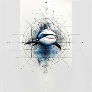 water-animals tattoo design ideas Surrealism fragmentation ripple pattern represents courage