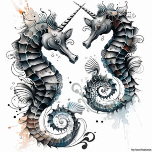 water-animals tattoo design ideas geometric ripple pattern symbol of determination