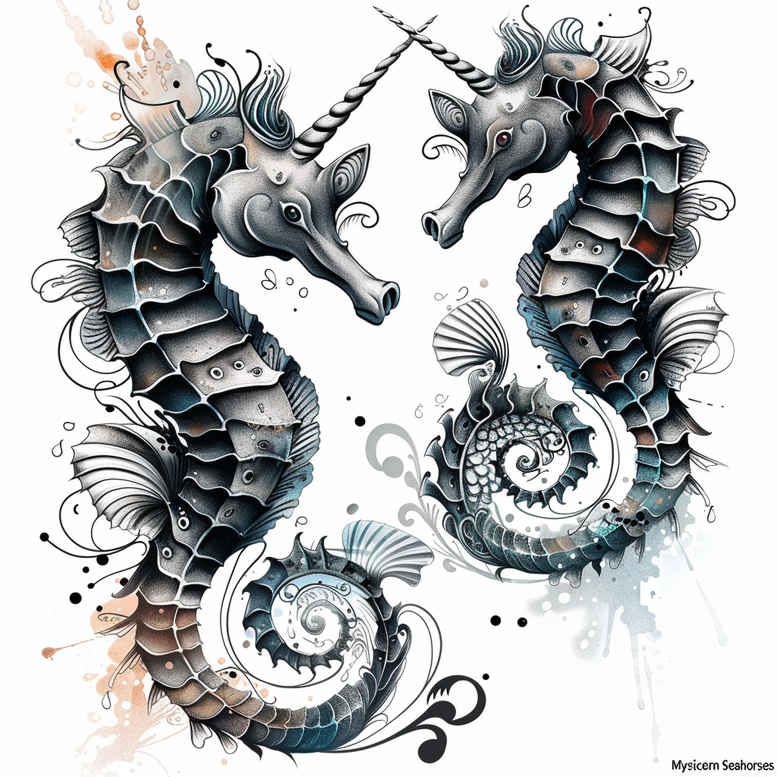 water-animals tattoo design ideas geometric ripple pattern symbol of determination