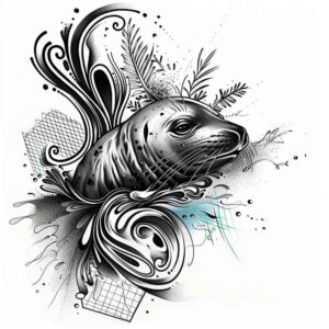 water-animals tattoo design ideas glossy scale texture embodying endurance