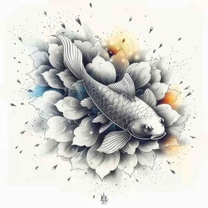 water-animals tattoo design ideas sharp-focus scale texture shows strength