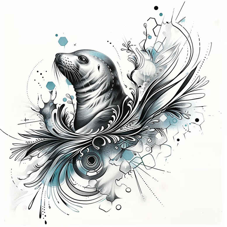 water-animals tattoo design ideas enigmatic aura scale texture symbolising resilience