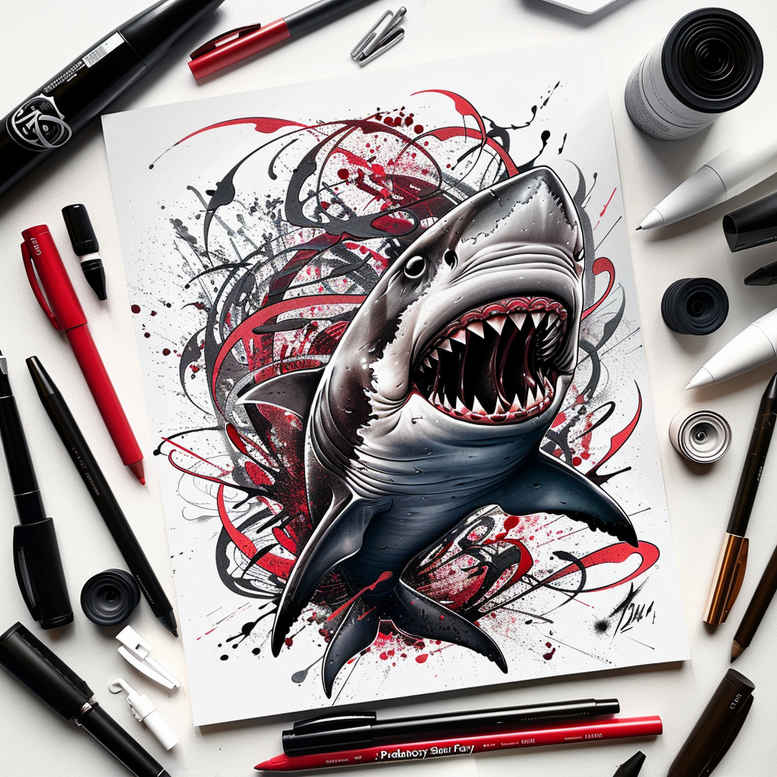 water-animals tattoo design ideas razor-sharp sea creature symbolising courage