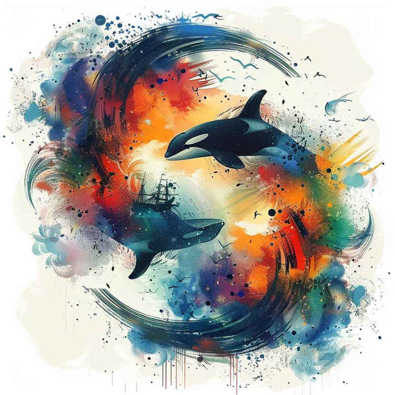 water-animals tattoo design ideas solid blacks sea life for ankle