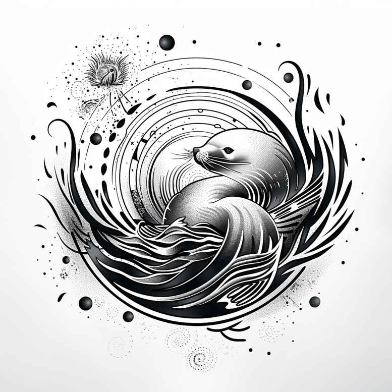 water-animals tattoo design ideas Realism photo-like tattoo sea life for neck
