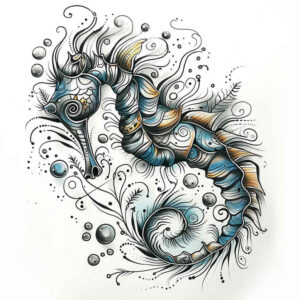 water-animals tattoo design ideas Neotraditional vivid color sea life for temple