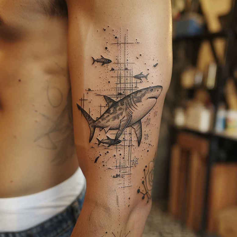 water-animals tattoo design ideas vivid detail underwater movement symbolising strength