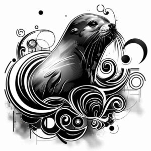 water-animals tattoo design ideas minimalist underwater rhythm stands for resilience