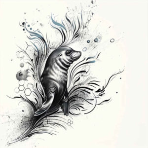 water-animals tattoo design ideas Realism digital realism water flow meaning endurance