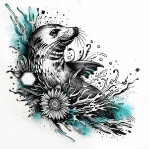 water-animals tattoo design ideas Realism realistic proportions wild water for full back