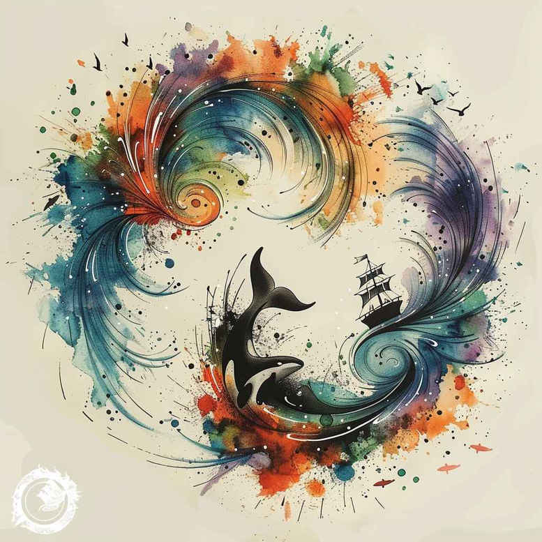 marine-animals-in-art-surrealism-translucent-layers-for-chest – tattoo design ideas free ai generated – Gallery: water-animals-inkby-ai