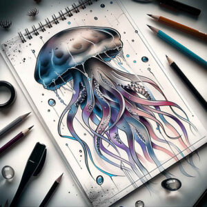 water-creatures-neotraditional-refined-lines-for-heel – tattoo design ideas free ai generated – Gallery: water-animals-inkby-ai