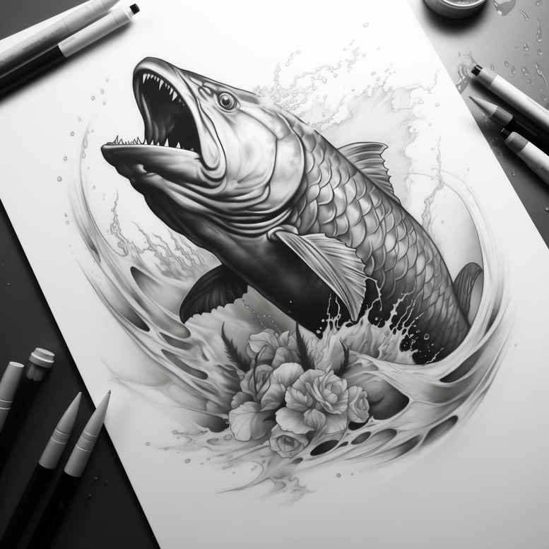 deep-sea-animals-realism-depth-of-field-for-upper-thigh – tattoo design ideas free ai generated – Gallery: water-animals-inkby-ai