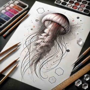 animals-with-nature-motif-realism-volume-effect-for-knee – tattoo design ideas free ai generated – Gallery: water-animals-inkby-ai