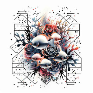 sea-motifs-realism-skin-texture-for-foot – tattoo design ideas free ai generated – Gallery: water-animals-inkby-ai