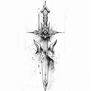 weapons-with-life-force-motif-symmetric-for-arm – tattoo design ideas free ai generated – Gallery: weapons-inkby-ai