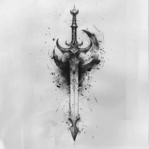 weapons-with-warrior-motif-subtle-fill-for-side – tattoo design ideas free ai generated – Gallery: weapons-inkby-ai