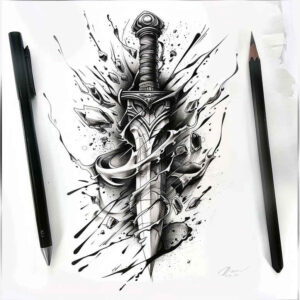 weapons-with-detail-sacred-symbol-for-chest – tattoo design ideas free ai generated – Gallery: weapons-inkby-ai