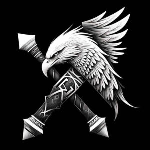 weapons-with-lines-centered-for-scapula – tattoo design ideas free ai generated – Gallery: weapons-inkby-ai